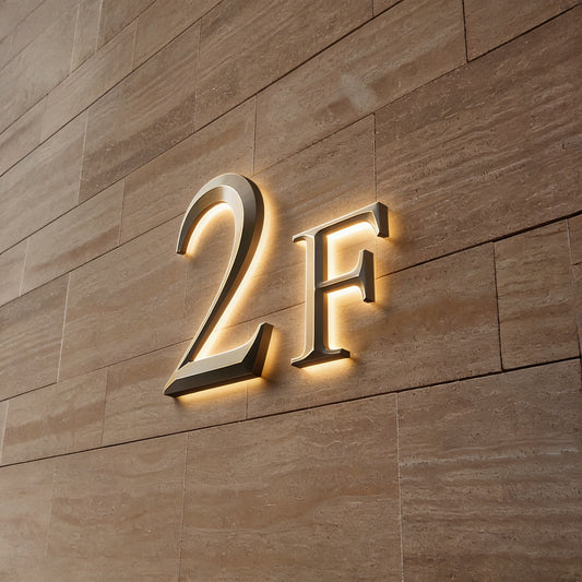 Designed Office Building Floor Backlit Numbers
