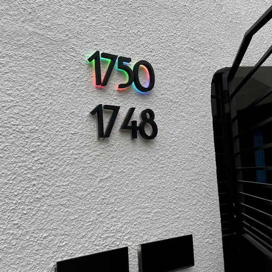 Modern Backlit LED House Numbers