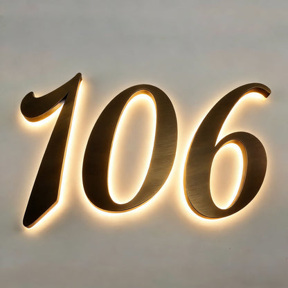 Vintage Illuminated Address Number Signs