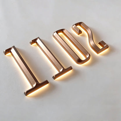 Luxury Home Design Elements 3D Relief Sculpture Backlit House Numbers