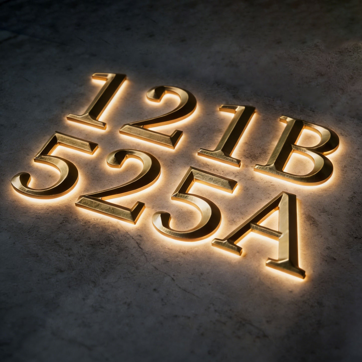 3D Relief Sculpture Illumianted Backlit Building Numbers