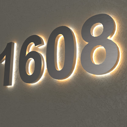Solar Powered Backlit LED House Numbers