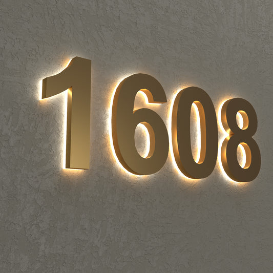 Solar Powered Backlit LED House Numbers