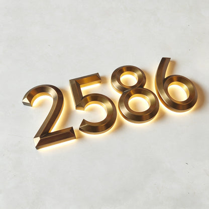 Luxury Home Design Elements 3D Relief Sculpture Backlit House Numbers