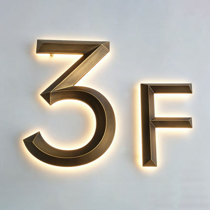 Designed Office Building Floor Backlit Numbers