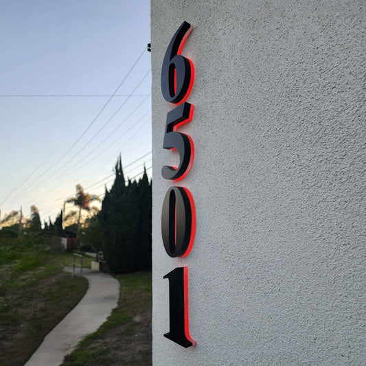 Seaside Outdoor Metal 3D Back Light LED House Numbers