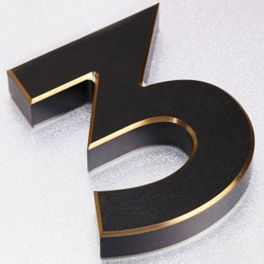 Black Gold Backlit House Numbers