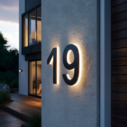 Aluminium Backlit LED House Numbers