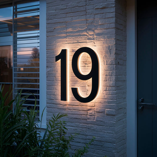 Aluminium Backlit LED House Numbers