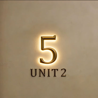 3D Relief Sculpture Illumianted Backlit Building Numbers